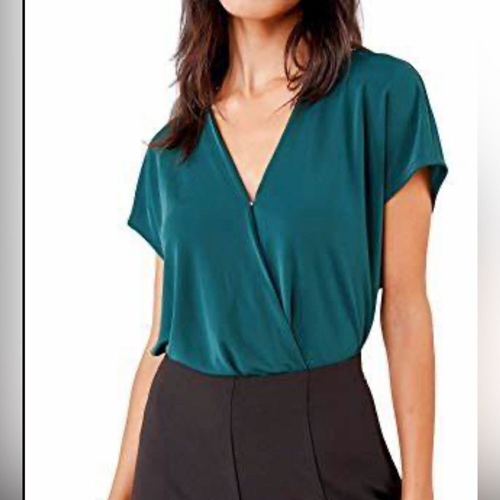 SugarLips bodysuit blouse, short sleeves, open back with tie size S